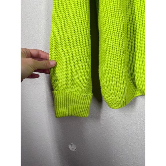 NWT French Connection Womens Neon Green Sweater Sz S Oversized Boxy Gorpcore - Picture 3 of 9